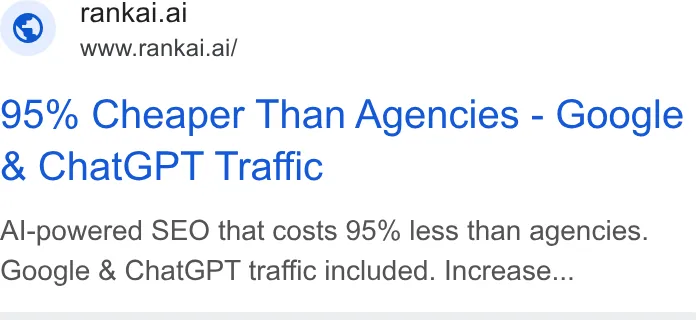 An ad RankAI is running