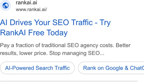 An ad RankAI is running
