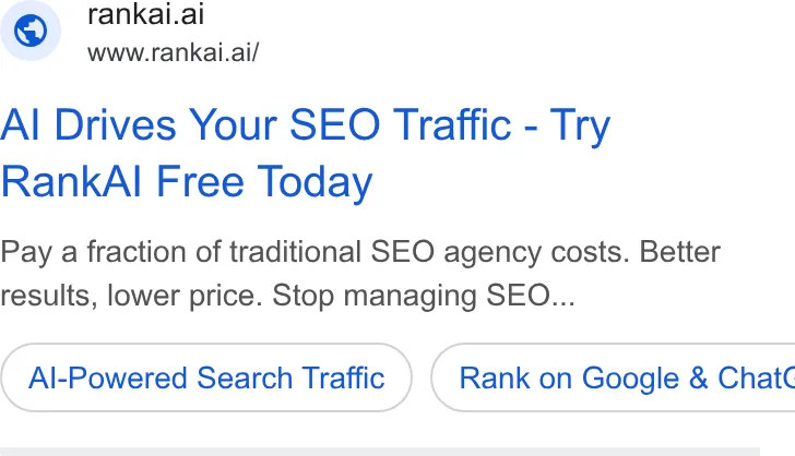 An ad RankAI is running