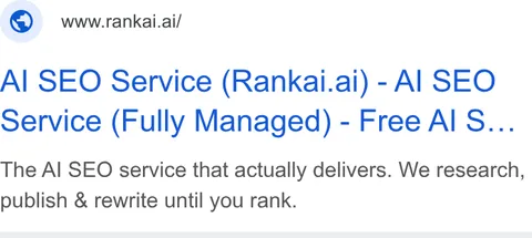 An ad RankAI is running