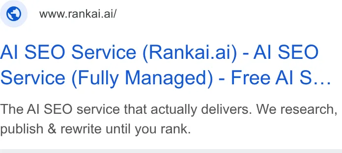 An ad RankAI is running