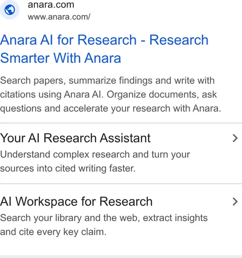 An ad Anara is running