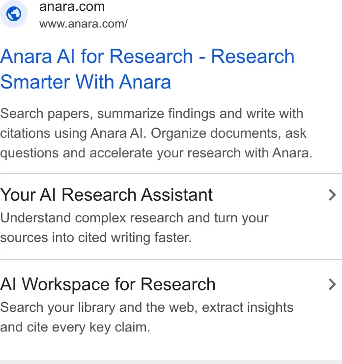 An ad Anara is running