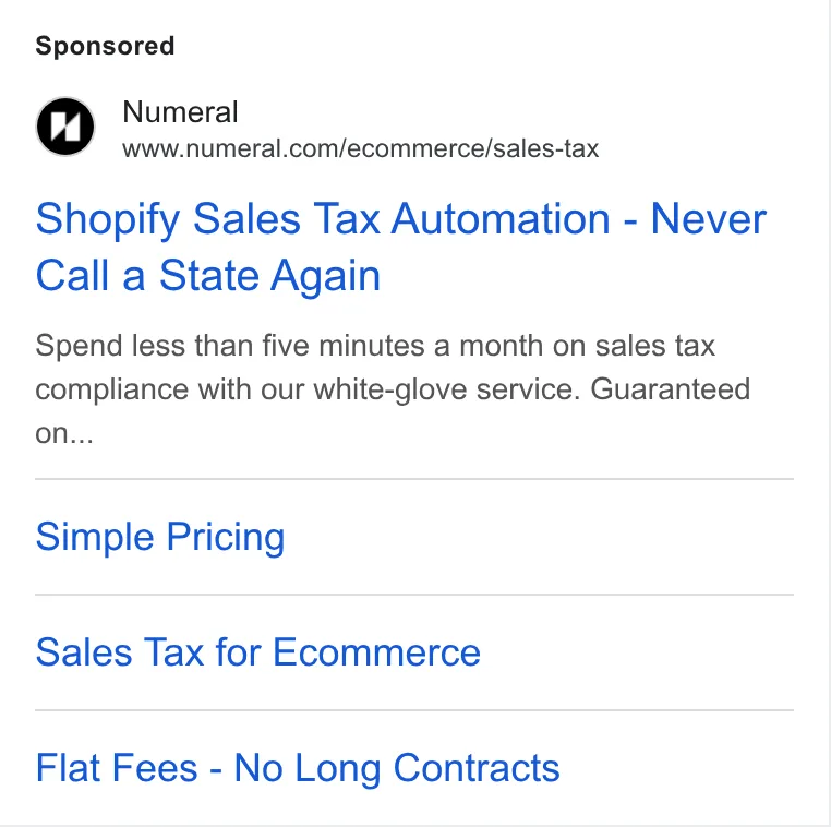 An ad Numeral is running