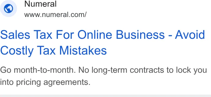 An ad Numeral is running