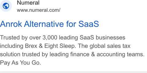 An ad Numeral is running