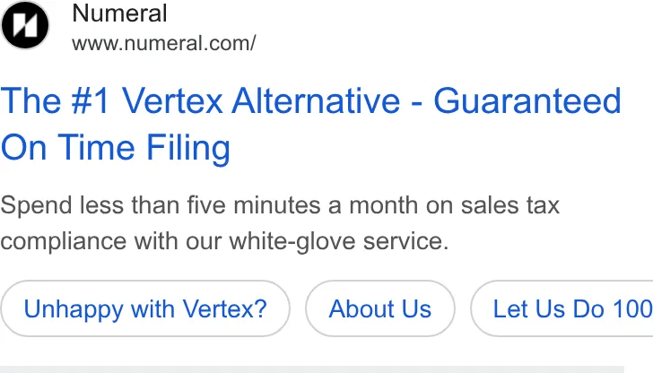 An ad Numeral is running