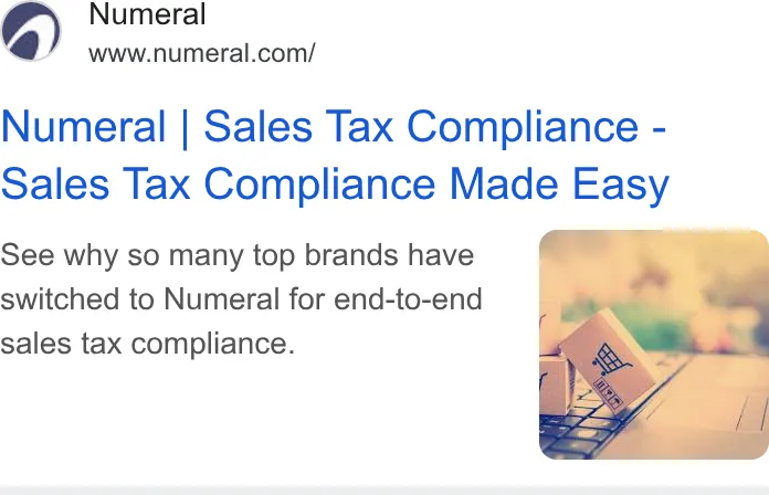 An ad Numeral is running