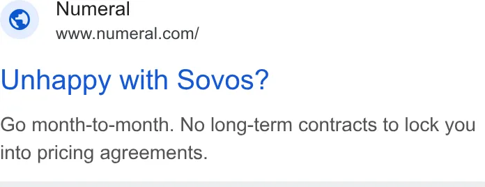 An ad Numeral is running