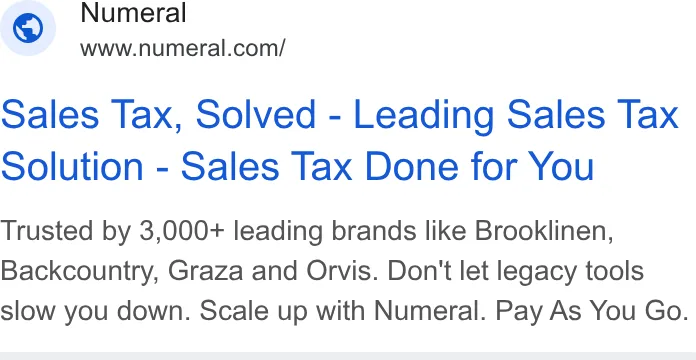 An ad Numeral is running