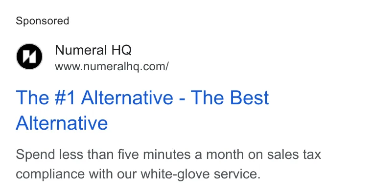 An ad Numeral is running