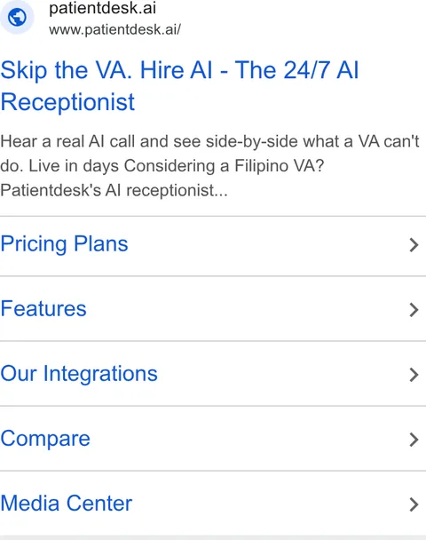 An ad Patientdesk.ai is running