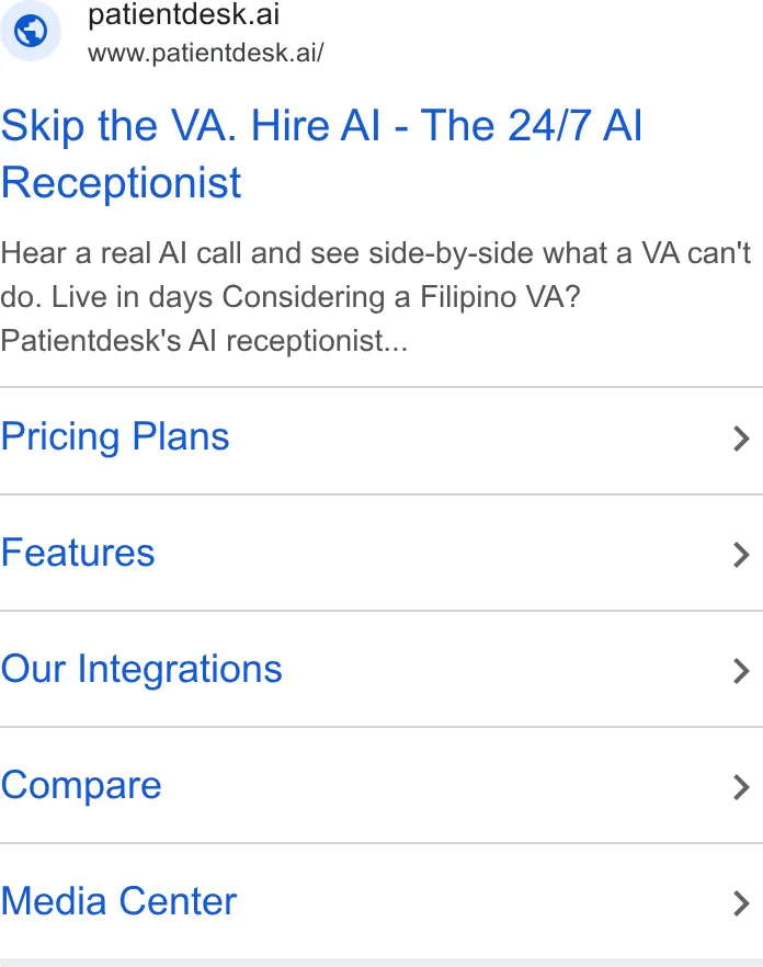 An ad Patientdesk.ai is running