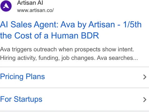 An ad Artisan is running