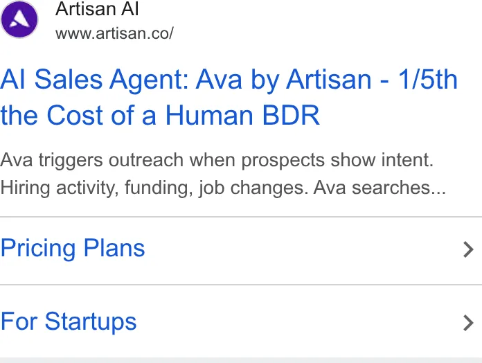 An ad Artisan is running