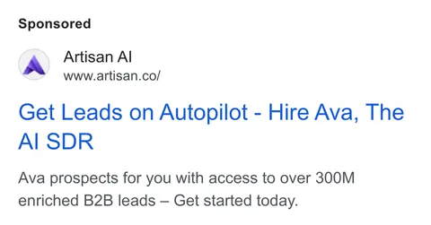 An ad Artisan is running