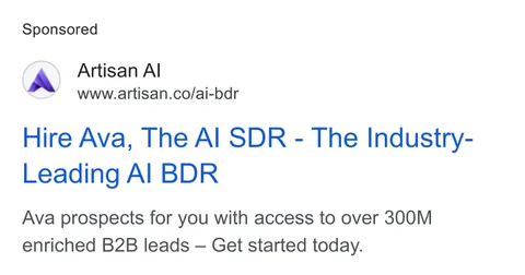 An ad Artisan is running