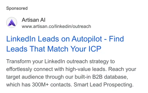 An ad Artisan is running
