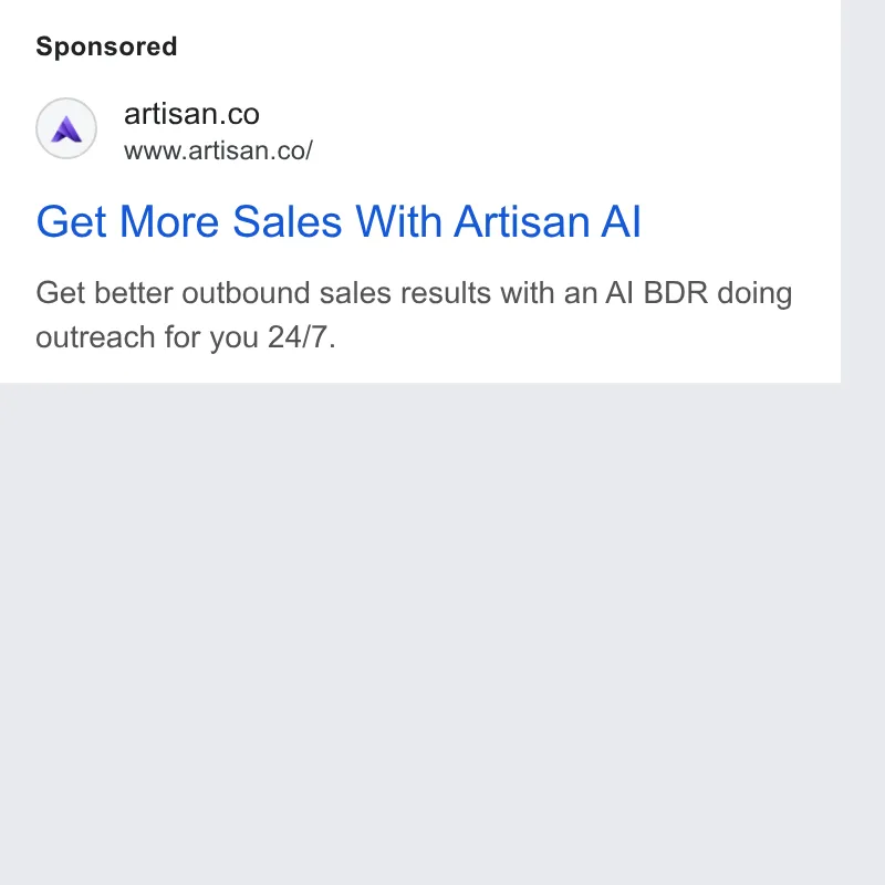 An ad Artisan is running