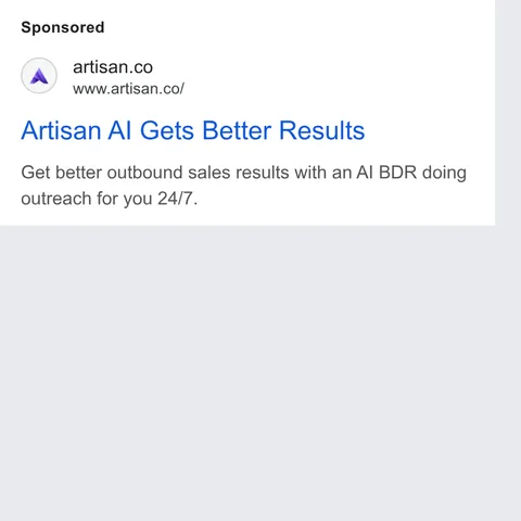 An ad Artisan is running