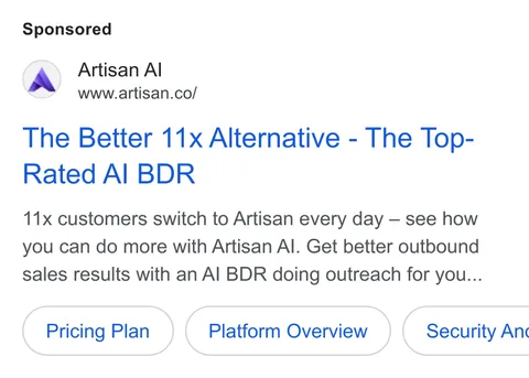 An ad Artisan is running