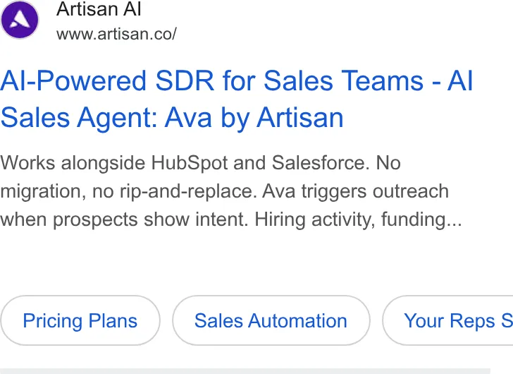 An ad Artisan is running