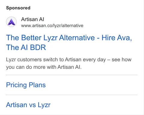 An ad Artisan is running