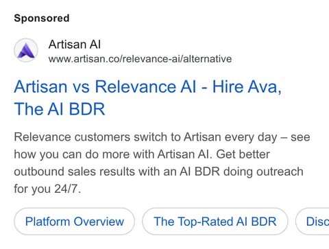 An ad Artisan is running