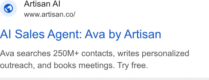 An ad Artisan is running