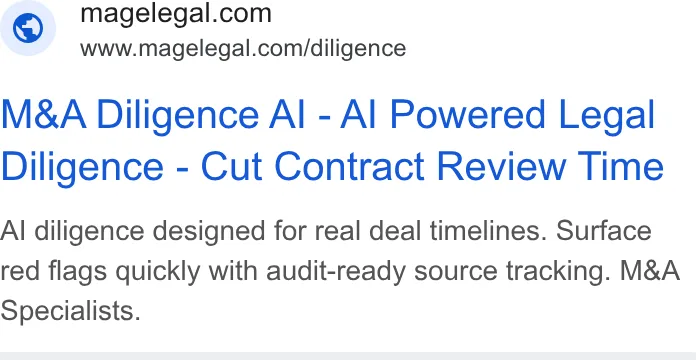 An ad Magelegal is running