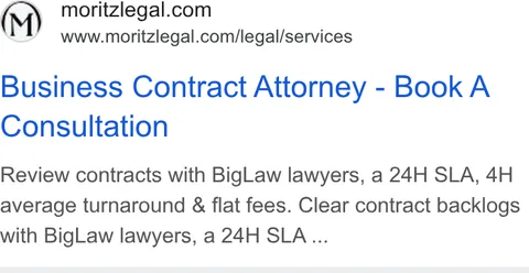 An ad Moritzlegal is running