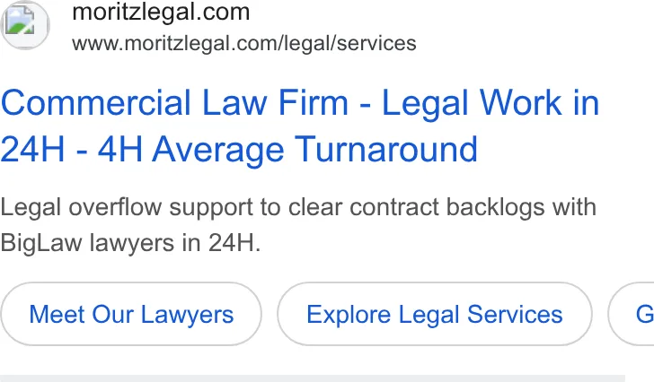 An ad Moritzlegal is running