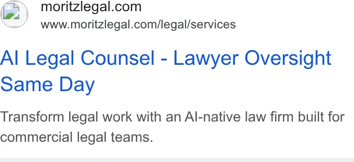 An ad Moritzlegal is running