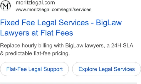 An ad Moritzlegal is running