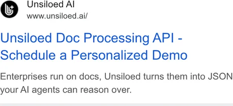 An ad Unsiloed AI is running