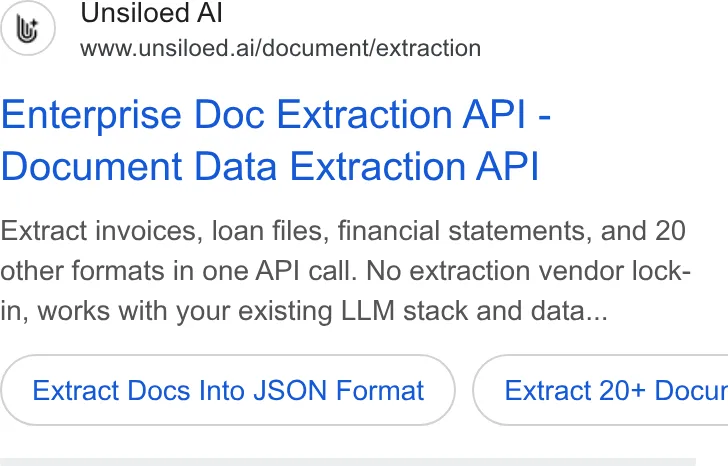 An ad Unsiloed AI is running