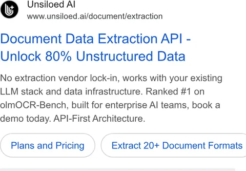 An ad Unsiloed AI is running