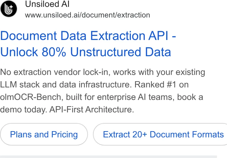 An ad Unsiloed AI is running