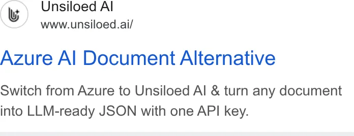 An ad Unsiloed AI is running
