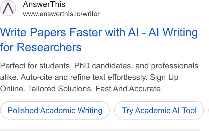 An ad AnswerThis is running