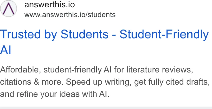 An ad AnswerThis is running