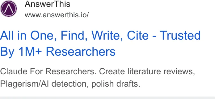 An ad AnswerThis is running