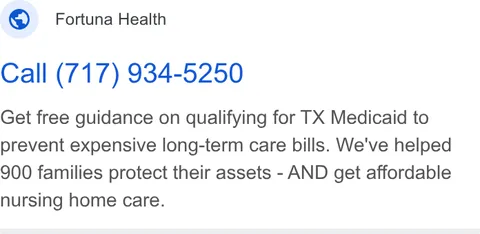 An ad Fortuna Health is running
