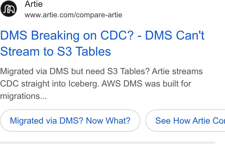 An ad Artie is running