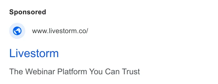 An ad Zaymo is running