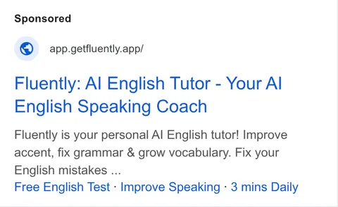 An ad Fluently is running