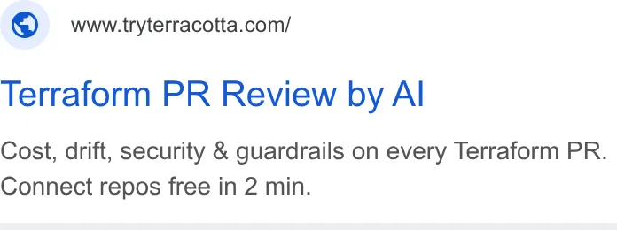 An ad Terracotta AI is running