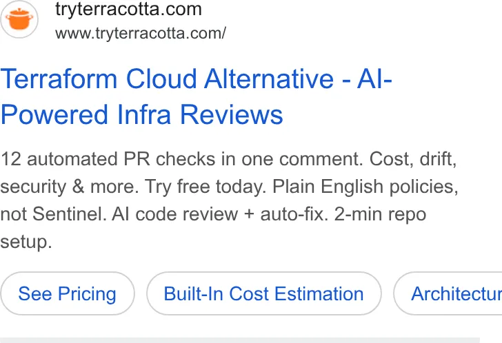 An ad Terracotta AI is running