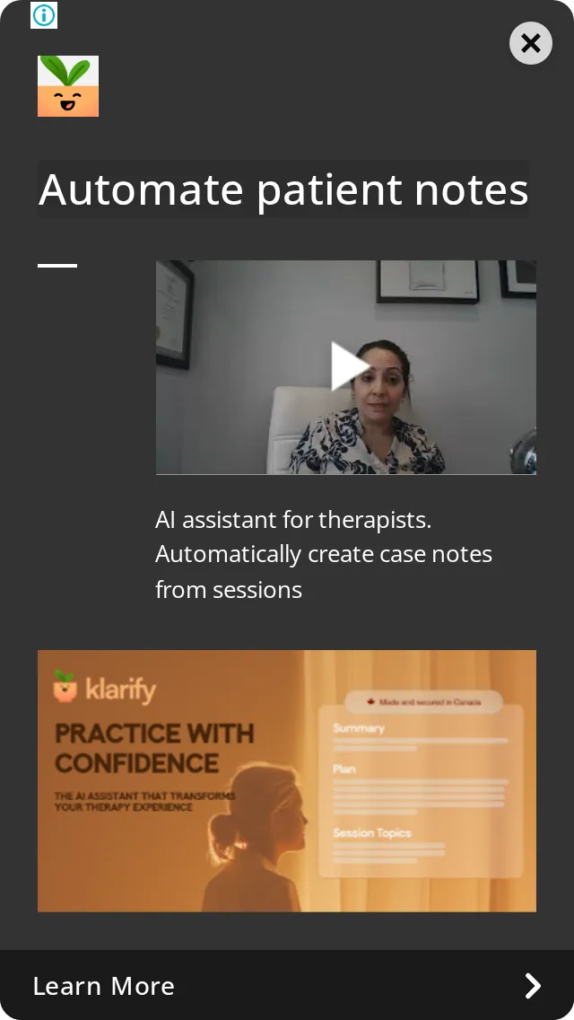 An ad Klarify is running