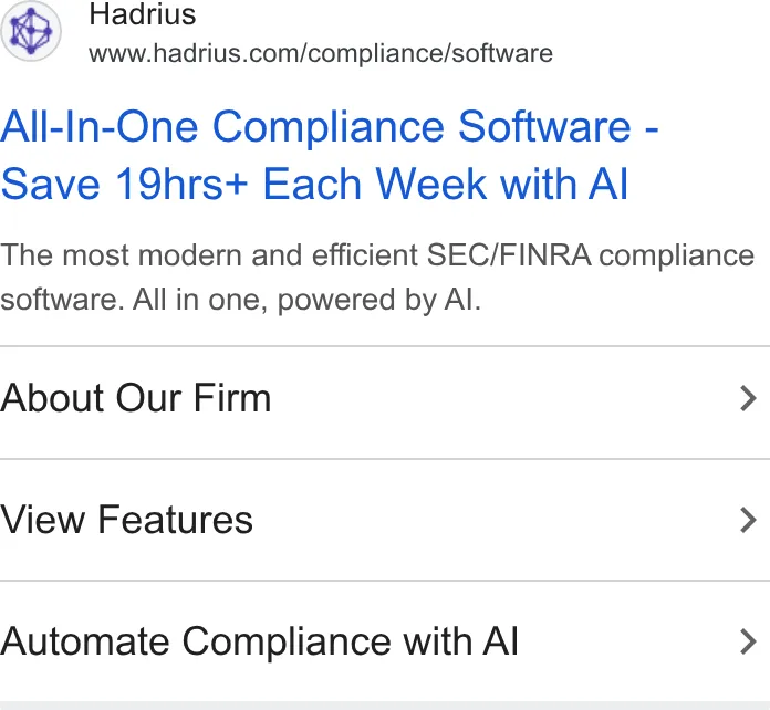 An ad Hadrius is running